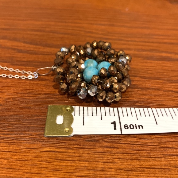 Necklace….Handmade 20” Bird’s Nest necklace with Sterling Silver Wire and Chain - Picture 6 of 6